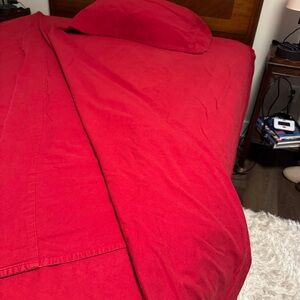 Elegant Flannel Red Bedding Sheet Set